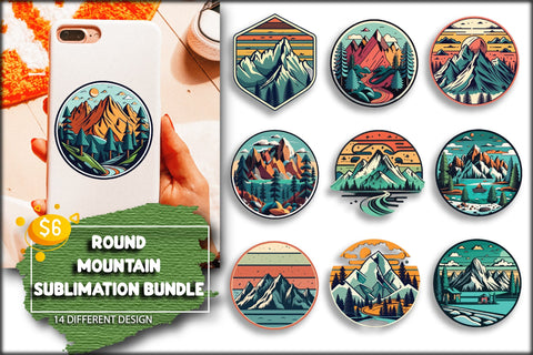 Round Mountain Sublimation Bundle Sublimation Creativeart88 
