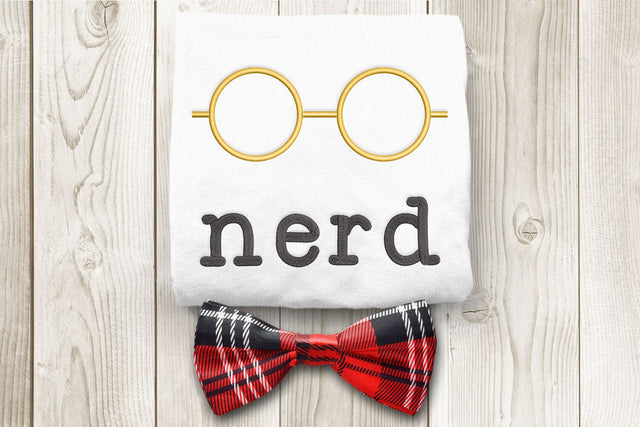 Round Nerd Glasses Applique Embroidery Embroidery/Applique DESIGNS Designed by Geeks 