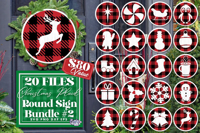 Round Ornament Bundle, Christmas Svg Buffalo Plaid Bundle SVG Crafty Mama Studios 