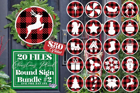 Round Ornament Bundle, Christmas Svg Buffalo Plaid Bundle SVG Crafty Mama Studios 