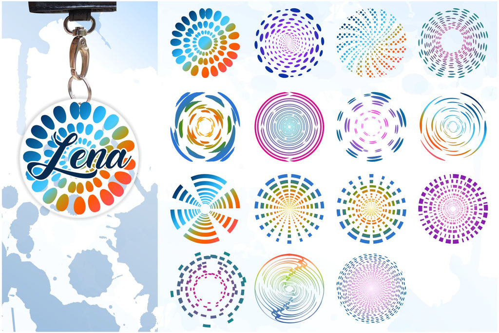 Round Patterns Monogram Keychain SVG Bundle - So Fontsy