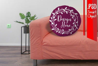 Round Pillow mockup | psd file Mock Up Photo zafrans studio 