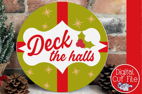 Round Retro Christmas Svg Bundle, Vintage Christmas Sign SVG Crafty Mama Studios 