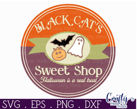 Round Retro Halloween Sign Svg, Halloween Is A Real Treat SVG Crafty Mama Studios 