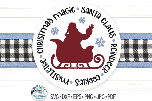 Round Santa Claus Sign SVG SVG Wispy Willow Designs 