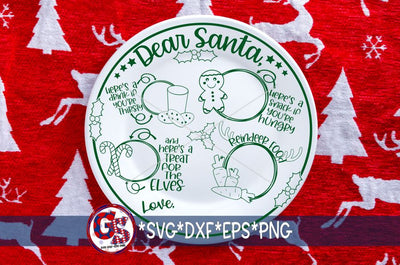 Round Santa Tray SVG DXF EPS PNG SVG Greedy Stitches 