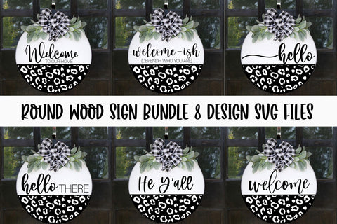 Round Sign Bundle - Round SVG Files - Farmhouse Signs Bunlde 8 Design files SVG Chamsae Studio 