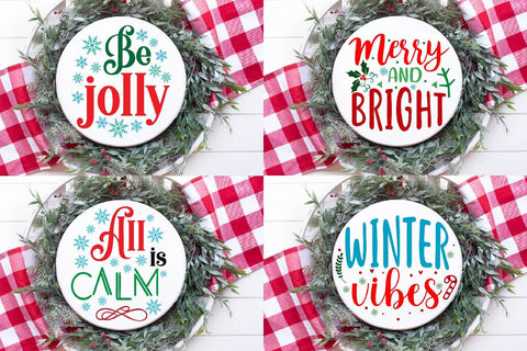 Round Sign Christmas, Round Ornaments, round wood sign svg, christmas sign, merry christmas, Bundle,farmhouse christmas SVG Paper Switch 