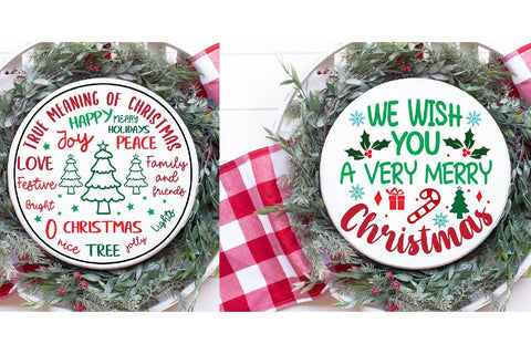 Round Sign Christmas, Round Ornaments, round wood sign svg, christmas sign, merry christmas, Bundle,farmhouse christmas SVG Paper Switch 