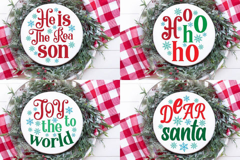 Round Sign Christmas, Round Ornaments, round wood sign svg, christmas sign, merry christmas, Bundle,farmhouse christmas SVG Paper Switch 