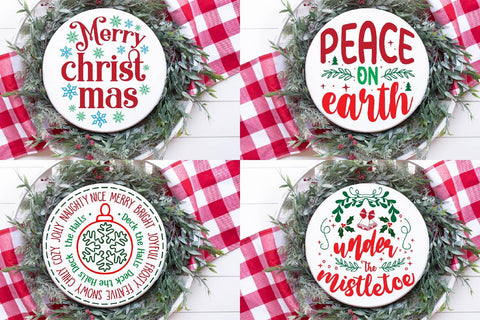 Round Sign Christmas, Round Ornaments, round wood sign svg, christmas sign, merry christmas, Bundle,farmhouse christmas SVG Paper Switch 