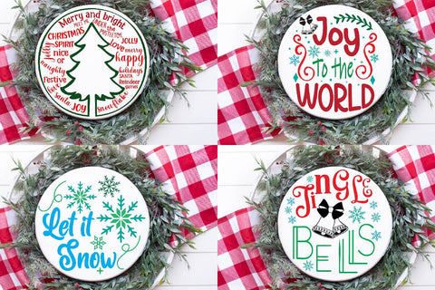 Round Sign Christmas, Round Ornaments, round wood sign svg, christmas sign, merry christmas, Bundle,farmhouse christmas SVG Paper Switch 