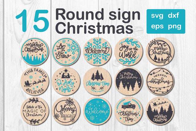 Round sign Christmas svg SVG dadan_pm 
