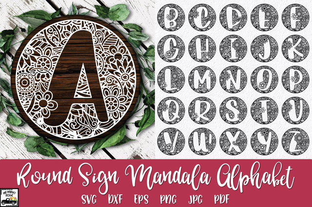 Round Sign Mandala Alphabet SVG Bundle SVG Old Market 