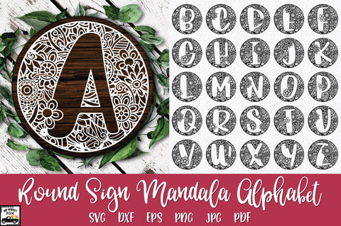 Round Sign Mandala Alphabet SVG Bundle SVG Old Market 