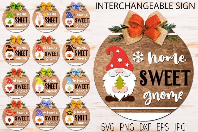 Round sign svg bundle, gnome signs, interchangeable sign SVG Digital Rainbow Shop 