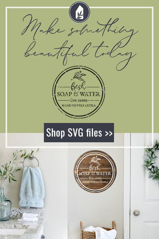 Round Sign SVG | Fresh Soap And Water | Bathroom Sign SVG SVG LilleJuniper 