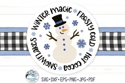 Round Snowman Sign SVG SVG Wispy Willow Designs 