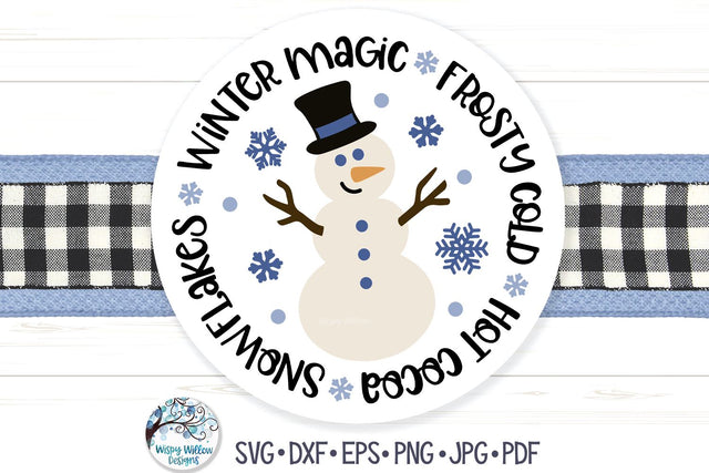 Round Snowman Sign SVG SVG Wispy Willow Designs 