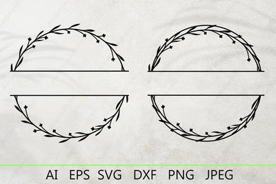 Round split monogram frame svg, Family last name border SVG AnastasiyaArtDesign 