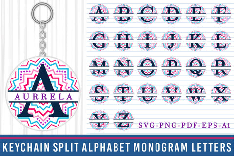 Round Split Monogram Letters Set A-Z SVG, Sublimation Monogram, Monogram Keychain SVG Designs SVG D2PUTRI, SVG BUNDLE, SUBLIMATION BUNDLE, T SHIRT DESIGNS BUNDLE 