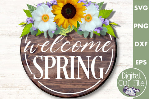Round Spring Svg Bundle | Welcome Svg | Round Spring Sign SVG Crafty Mama Studios 