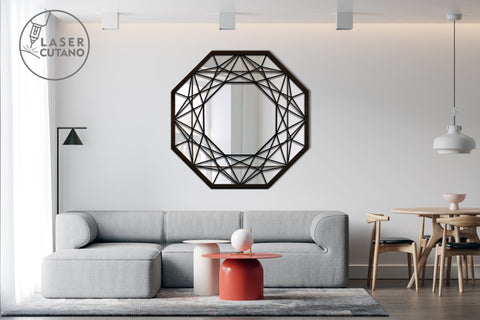 Round Wall MIRROR Frame Multilayer Laser Cut Files, Mandala, Round SVG, 3D Designs SVG LaserCutano 