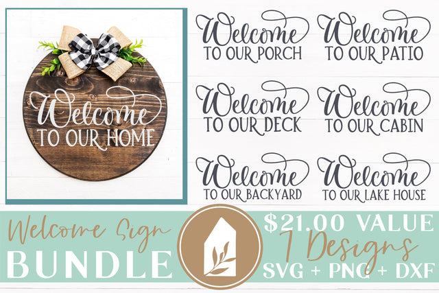 Round Welcome Sign SVG Bundle SVG LilleJuniper 