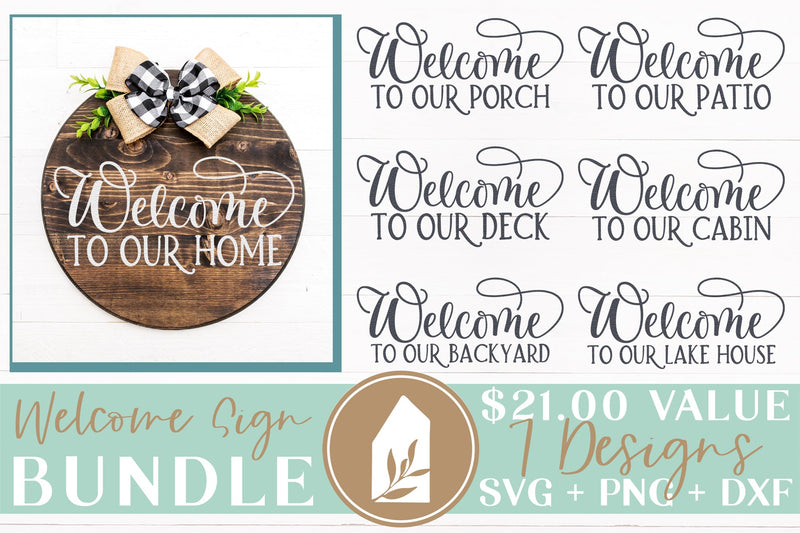 Round Welcome Sign SVG Bundle - So Fontsy
