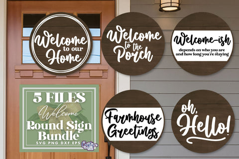 Round Welcome Svg Bundle | Welcome Quotes Svg SVG Crafty Mama Studios 