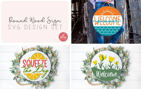 Round Wood Sign | SVG Design Set SVG So Fontsy Design Shop 