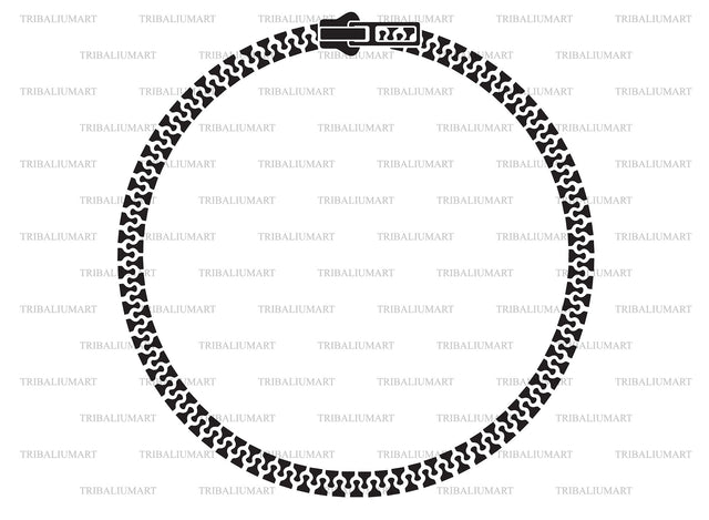 Round zipper frame SVG TribaliumArtSF 