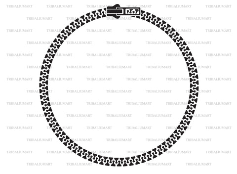Round zipper frame SVG TribaliumArtSF 
