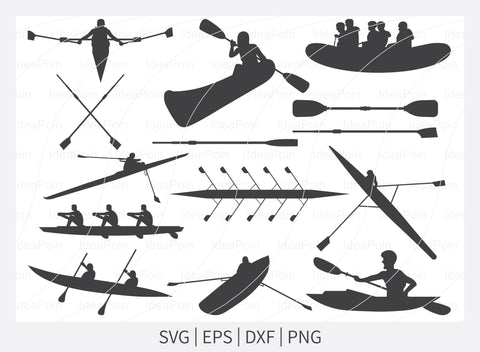 Rowing SVG, Rowing SVG Bundle, Rowing Oar Svg, Rowing Silhouette, kayak SVG, Oar Silhouette, Rowing Cut Files, Paddle Svg, Paddle Silhouette SVG Dinvect 