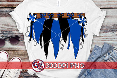 Royal Blue and Black Spirit Pennants PNG for Sublimation-Homecoming PNG Sublimation Greedy Stitches 