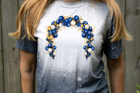 Royal Blue and Gold Balloon Arch Clipart Sublimation Regulrcrative 