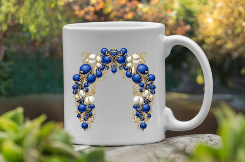 Royal Blue and Gold Balloon Arch Clipart Sublimation Regulrcrative 