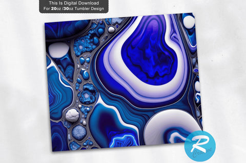 Royal Blue and Silver 20 oz / 30 oz Tumbler PNG Sublimation Regulrcrative 