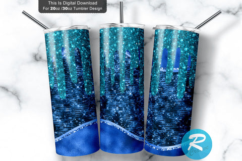 Royal blue glitter 20 oz / 30 oz Tumbler PNG Sublimation Regulrcrative 