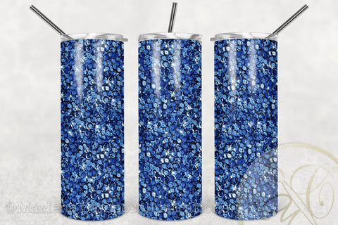 Royal Blue Sequins Skinny Tumbler Sublimation Sublimation Marlene Campos 