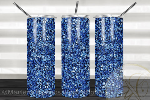 Royal Blue Sequins Skinny Tumbler Sublimation Sublimation Marlene Campos 