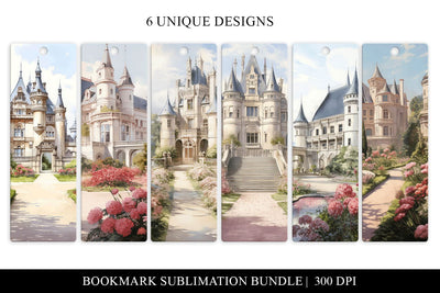 Royal Castle Printable Bookmarks, Fairy Tale Bookmark Bundle Sublimation BijouBay 