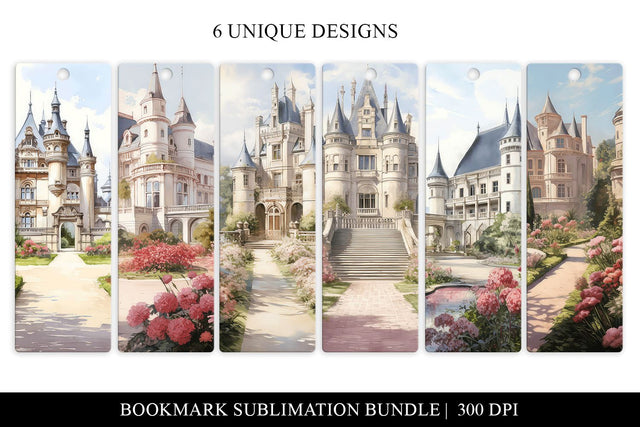 Royal Castle Printable Bookmarks, Fairy Tale Bookmark Bundle Sublimation BijouBay 