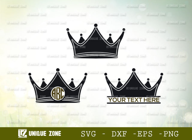 Royal Crown Monogram SVG Cut File, Crown Svg, Princess Crown Svg, Princess Svg, King Crown Svg, Queen Crown Svg, Princess Tiara Svg, SVG Unique Zone 
