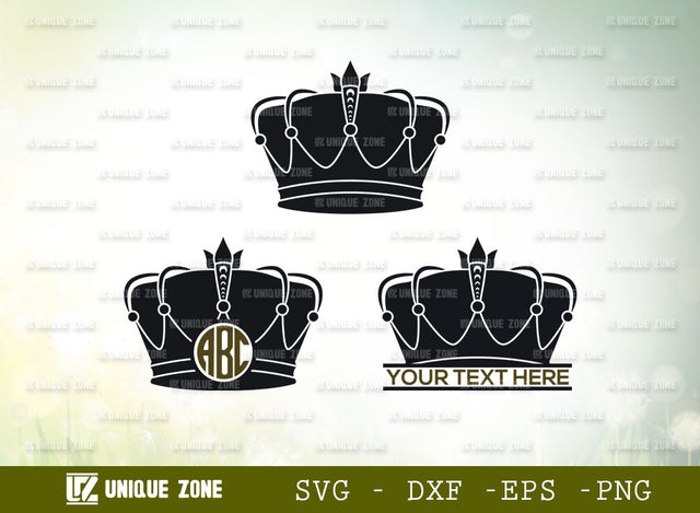 Royal Crown Monogram SVG Cut File, Crown Svg, Princess Crown Svg, Princess Svg, King Crown Svg, Queen Crown Svg, Princess Tiara Svg, SVG Unique Zone 