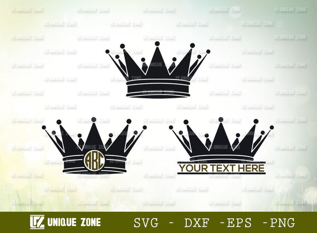Royal Crown Monogram SVG Cut File, Crown Svg, Princess Crown Svg, Princess Svg, King Crown Svg, Queen Crown Svg, Princess Tiara Svg, SVG Unique Zone 