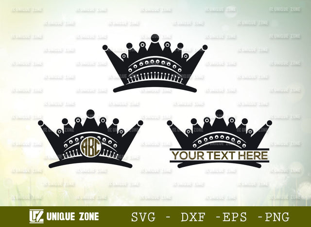 Royal Crown Monogram SVG Cut File, Crown Svg, Princess Crown Svg, Princess Svg, King Crown Svg, Queen Crown Svg, Princess Tiara Svg, SVG Unique Zone 