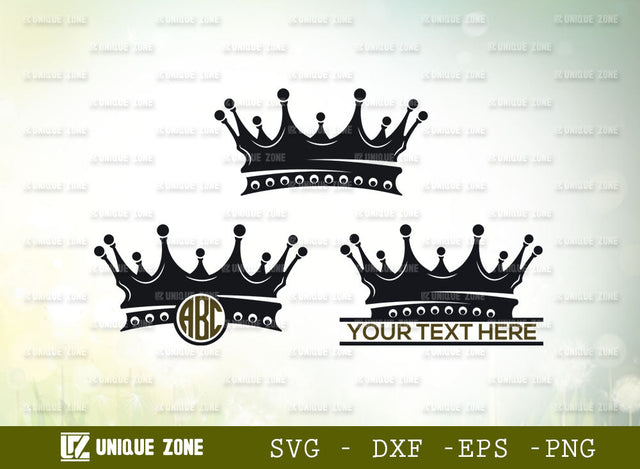 Royal Crown Monogram SVG Cut File, Crown Svg, Princess Crown Svg, Princess Svg, King Crown Svg, Queen Crown Svg, Princess Tiara Svg, SVG Unique Zone 