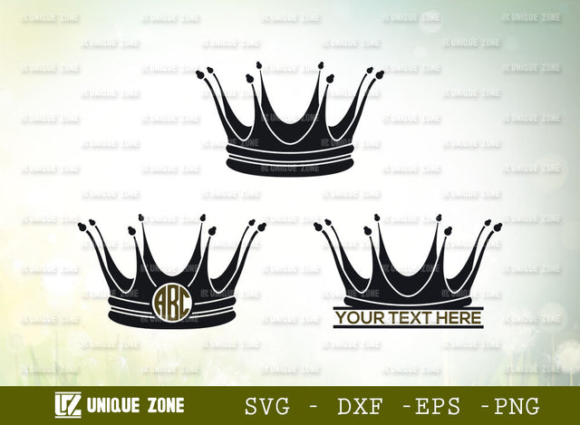 Royal Crown Monogram SVG Cut File, Crown Svg, Princess Crown Svg, Princess Svg, King Crown Svg, Queen Crown Svg, Princess Tiara Svg, SVG Unique Zone 