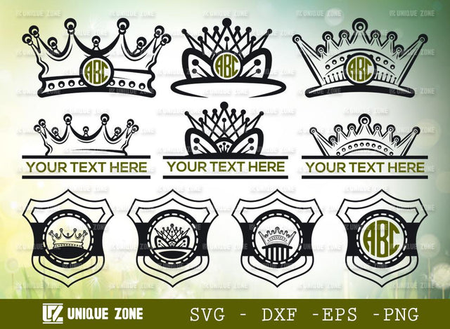 Royal Crown Monogram SVG Cut Files | Royal Crown Svg | Queen Crown Svg SVG Unique Zone 